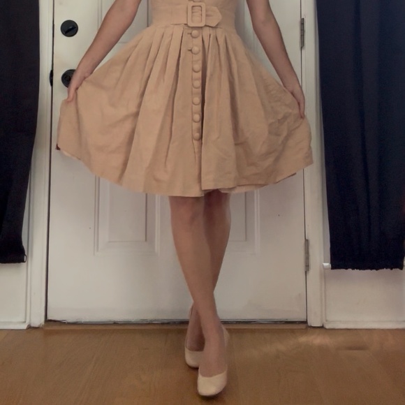 Tan Linen Dress - Picture 13 of 16